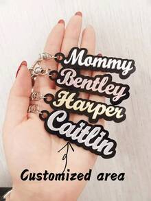 1 Chaveiro Personalizado de Acrílico com Nome - Pingente de Letra Personalizado com Fonte Cursiva Elegante, Chaveiro Retangular de Acrílico Durável para Bolsas, Bagagens, Presentes de Formatura, Presentes do Dia dos Namorados, Acessórios de Bolsa | Design de Nome Personalizado | Chaveiro Durável, Chaveiro Fofo