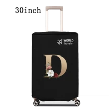 1 件行李箱罩无弹性无纺布行李箱保护套行李防尘罩适用于 20-30 英寸拉杆箱防刮行李箱保护套玫瑰金首字母图案旅行配件返校必备品