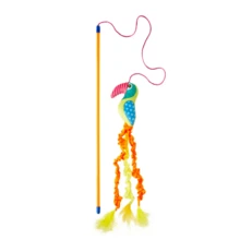 Parrot Teaser Wand Cat Toy With Catnip, Multicolor, 18"