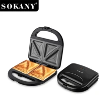 SOKANY 08060 Multi-Function Sandwich Maker, Combination Of Grilling And Toasting, Breakfast Maker. Powerful, With Indicator Light, Equipped With 4 Sandwich Plates, Aluminum Surface, Non-Stick Coating, Easy To Clean, Suitable For Baking Cakes, Sandwiches, Children's Cookies, Etc. - EU E Type Plug(220-240V) - View 5