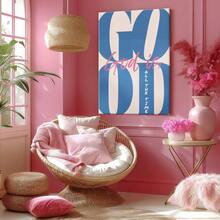 1pc Blue Is Good All The Time Inspirational Christian Wall Art Print Faith-Based Decor Black Biblical Scripture Art Modern Christian Decor, Framed Wall Art, Wrapped Canvas Poster Vintage Prints - Wrapped Framed Canvas, Vertical - 裱框畫布 - 查看 10