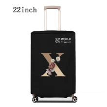 1 件行李箱罩无弹性无纺布行李箱保护套行李防尘罩适用于 20-30 英寸拉杆箱防刮行李箱保护套玫瑰金首字母图案旅行配件返校必备品