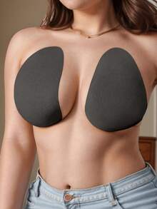 4片/2片装隐形提拉文胸贴片，无肩带，米色/咖啡色/黑色，适合B-E杯，提拉胸部粘性文胸垫，无纺布文胸贴纸 - 彩色 - 查看 25