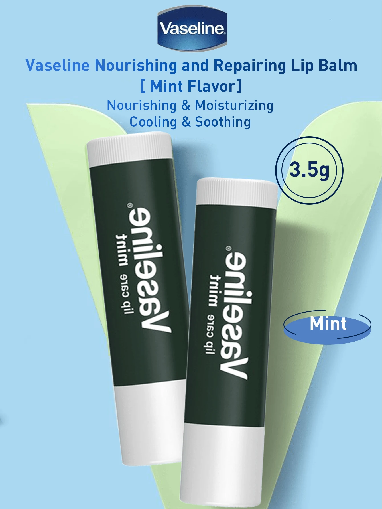 Vaseline Son dưỡng môi 3.5g (Hương bạc hà) - Dưỡng ẩm và nuôi dưỡng, chứa các thành phần bạc hà làm dịu da, được làm giàu với tinh dầu bạc hà tinh khiết và vitamin E nhập khẩu từ Thụy Sĩ với độ tinh khiết cao, cung cấp độ ẩm lâu dài cho môi khô nứt nẻ. - Son dưỡng môi phục hồi dưỡng ẩm - Hương bạc hà - Xem 1