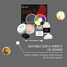 1 件万圣节化妆套装，万圣节氛围化妆盘，易于涂抹，持久，化妆工具套装，适合所有肤质 - 彩色 - 查看 5