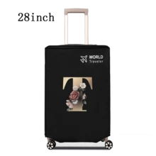 1 件行李箱罩无弹性无纺布行李箱保护套行李防尘罩适用于 20-30 英寸拉杆箱防刮行李箱保护套玫瑰金首字母图案旅行配件返校必备品