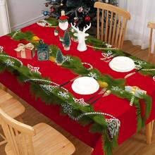 1/20 pièces Nappe de Noël vintage en polyester avec motif de boules de Noël et de cannes en bonbon, convient pour les restaurants, les cuisines et les fêtes, tissée, décorations de fête de Noël, convient pour une utilisation intérieure et extérieure, accessoires de cuisine, idées cadeaux