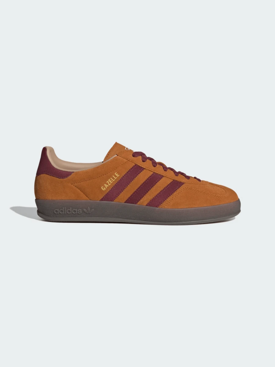 Adidas Originals Adidas Gazelle Indoor Fall Sneaker, Classic Shoe For Daily And Casual Wear, OG Sneaker Style Unisex, Timeless Three-Stripe, Skate Outfit Ideas, JH5411 - 焦橙色/勃根地色 - 查看 1