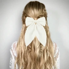 2/3/4 pezzi Fermagli per capelli grandi a fiocco, fermagli per capelli con fiocco morbido e coda lunga, fermagli per capelli in metallo vintage con seta, accessori per capelli eleganti, ottimo regalo per San Patrizio, San Valentino, autunno e inverno, fermagli a pinza per outfit da vacanza per donne alla moda