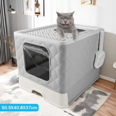 Lislark Closed Cat Litter Box, Cat Litter Box With Top Entrance And Front Door, Sliding Tray, Included Spoon, Local Inventory Shipping, Splash-Proof And Odor Control, Easy To Clean, Suitable For Living Rooms, Bedrooms, Dormitories, Offices, Etc., Is A Great Gift For Cats