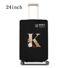 1 件行李箱罩无弹性无纺布行李箱保护套行李防尘罩适用于 20-30 英寸拉杆箱防刮行李箱保护套玫瑰金首字母图案旅行配件返校必备品