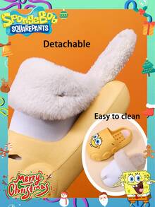 1 Pair Spongebob Slippers, Women's Autumn/Winter Indoor Home Anti-Shedding Slippers, Suitable For Home Wear, Couple Plush Slippers, Best For Party Atmosphere Decoration, Perfect Gift For Friends, Party Decoration, Home Decor, Graduation, Christmas, Valentine's Day Gift For Girlfriend,Shoe,Spring Summer Picks,Brides Maid Gifts,Room,Bedroom Decor,Beach,Travel,For Men,For Women,Vacation,Cute Stuff - Multicolor - View 8