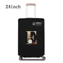 1 件行李箱罩无弹性无纺布行李箱保护套行李防尘罩适用于 20-30 英寸拉杆箱防刮行李箱保护套玫瑰金首字母图案旅行配件返校必备品