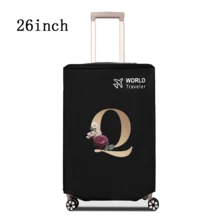 1 件行李箱罩无弹性无纺布行李箱保护套行李防尘罩适用于 20-30 英寸拉杆箱防刮行李箱保护套玫瑰金首字母图案旅行配件返校必备品