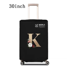 1 件行李箱罩无弹性无纺布行李箱保护套行李防尘罩适用于 20-30 英寸拉杆箱防刮行李箱保护套玫瑰金首字母图案旅行配件返校必备品