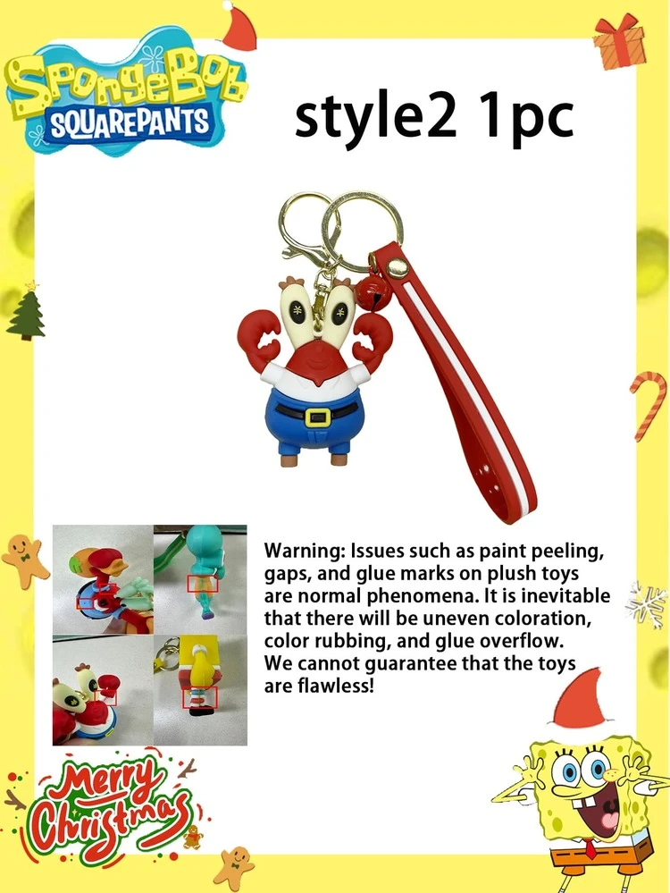SpongeBob SquarePants 1/2pcs SpongeBob Cartoon Plush Doll Party Hanging Decor, Scented SpongeBob Star Keychain Pendant, Cute Cartoon Anime Backpack Hanging Decor, Couple Gift, Fashionable Travel Portable Hanging Decor, Multi-Functional Party Theme Car Decoration - Multicolor - View 12