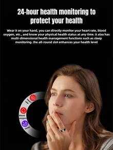1个智能戒指,可监测心率、血氧、HRV、压力、月经周期、计步、跑步、步行、骑行、瑜伽、爬山、跳绳、游泳、羽毛球、足球、篮球等运动。关爱亲朋,手势控制,远程拍照。睡眠质量检测,佩戴舒适,健康管理专家。通过手机App实时监测数据,全天候健康追踪,守护您的健康,是送给父母的完美礼物。 - 彩色 - 查看 9
