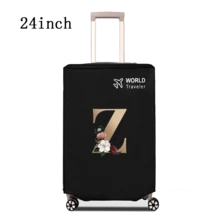 1 件行李箱罩无弹性无纺布行李箱保护套行李防尘罩适用于 20-30 英寸拉杆箱防刮行李箱保护套玫瑰金首字母图案旅行配件返校必备品