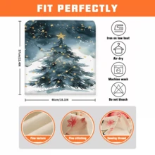 2/4/6pcs Christmas Tree Pattern Linen Chair Covers, Home Decor, Suitable For Christmas Gifts, Christmas Decoration, Daily Home, Living Room, Dining Room, Garden, Hotel, Washable Polyester Material Chair Seat Cushion Covers