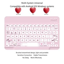 Ultra-Thin Rechargeable Bluetooth Keyboard, Portable Compact Wireless Keyboard (150mAh), Compatible With Samsung Galaxy Tab Tablets, Android, Windows Smartphones, IOS IPad, Christmas/New Year Gift 2026 (Pink)