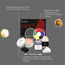 1 件万圣节化妆套装，万圣节氛围化妆盘，易于涂抹，持久，化妆工具套装，适合所有肤质 - 彩色 - 查看 4