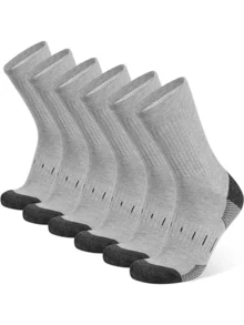 5 Pares de Meias Cano Médio Tipo Crew para Homens, Absorventes de Umidade e Respiráveis.