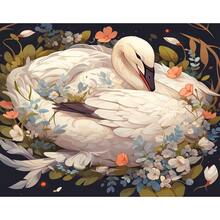 1 件套数字绘画 DIY 套装 数字动物鹅画 家居墙面 DIY 工艺品 40x50 厘米/16x20 英寸 无画框