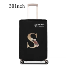 1 件行李箱罩无弹性无纺布行李箱保护套行李防尘罩适用于 20-30 英寸拉杆箱防刮行李箱保护套玫瑰金首字母图案旅行配件返校必备品