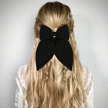 2/3/4 pezzi Fermagli per capelli grandi a fiocco, fermagli per capelli con fiocco morbido e coda lunga, fermagli per capelli in metallo vintage con seta, accessori per capelli eleganti, ottimo regalo per San Patrizio, San Valentino, autunno e inverno, fermagli a pinza per outfit da vacanza per donne alla moda