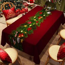 1/20 pièces Nappe de Noël avec motif de boules de Noël, cloches, cannes en bonbon - Nappe de table festive pour la restauration, les fêtes et la décoration de la maison - Matériau durable, parfait pour les cadeaux de Noël et les célébrations du Nouvel An, décorations de table de Noël