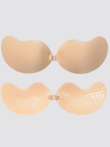2/1 pieza Sujetador adhesivo invisible sin tirantes: Pegatinas de silicona sexy para el pecho de mujeres, adecuado para vestidos con tirantes, vestidos de boda. Recoge los pechos pequeños para mostrar pechos grandes. Pegatinas invisibles para el pecho tipo taza de mango como ropa interior