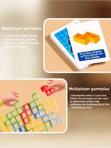 16/32/48/64件平衡策略堆叠游戏，平衡积木，桌面游戏，趣味派对互动游戏，娱乐亲子互动游戏，适合家庭游戏之夜和青年派对，派对聚会氛围增强互动玩具（颜色随机）