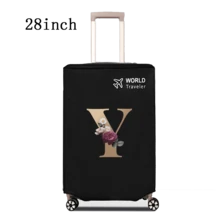 1 件行李箱罩无弹性无纺布行李箱保护套行李防尘罩适用于 20-30 英寸拉杆箱防刮行李箱保护套玫瑰金首字母图案旅行配件返校必备品