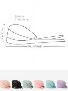 1 件女士优质涤纶材质小心形铝箔印花工作帽/护士帽 - 抗菌、防尘 - 适用于医院手术护士、美容专业人员、管家和清洁工人
