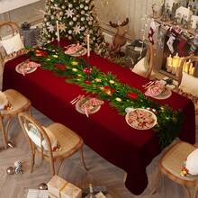 1/20 pièces Nappe de Noël avec motif de boules de Noël, cloches, cannes en bonbon - Nappe de table festive pour la restauration, les fêtes et la décoration de la maison - Matériau durable, parfait pour les cadeaux de Noël et les célébrations du Nouvel An, décorations de table de Noël