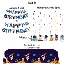 太空宇宙宇航员银河主题派对用品、宇航员和火箭主题铝箔气球、宇航员和火箭设计派对装饰横幅、银河桌布、白色、海蓝色、银色乳胶气球、气球花环、生日、周年纪念装饰和创意装饰、摄影道具 - 太空太空人主題派對裝飾 - 查看 11