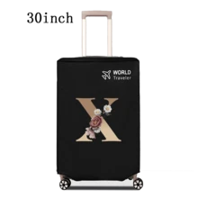 1 件行李箱罩无弹性无纺布行李箱保护套行李防尘罩适用于 20-30 英寸拉杆箱防刮行李箱保护套玫瑰金首字母图案旅行配件返校必备品