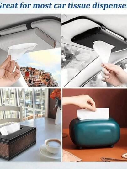 Pack De 6 Soportes Para Pañuelos De Coche | Cilíndricos De 14.5x6.8 Cm, Caben En Portavasos, Ideales Para Viaje