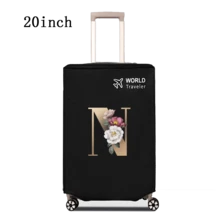 1 件行李箱罩无弹性无纺布行李箱保护套行李防尘罩适用于 20-30 英寸拉杆箱防刮行李箱保护套玫瑰金首字母图案旅行配件返校必备品