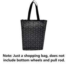 1pc Large Capacity Foldable Shopping Cart Bag (With Handle Design, More Convenient), Durable Oxford Cloth Material, Portable Hand Truck, Load Capacity 20kg, Square Design, With Wrist Strap, Suitable For Graduation Season, Suitable For Supermarket Shopping, With Wheels, Can Be Pulled
