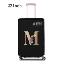 1 件行李箱罩无弹性无纺布行李箱保护套行李防尘罩适用于 20-30 英寸拉杆箱防刮行李箱保护套玫瑰金首字母图案旅行配件返校必备品