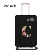 1 件行李箱罩无弹性无纺布行李箱保护套行李防尘罩适用于 20-30 英寸拉杆箱防刮行李箱保护套玫瑰金首字母图案旅行配件返校必备品