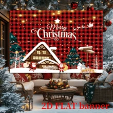 Papai Noel 2D plano com árvore de Natal e lareira, cenário fotográfico, decoração de Natal para retratos, celebração de Natal, banner multiuso, sem necessidade de eletricidade, adequado para eventos e decoração de casa, fundo de cabine de fotos de Feliz Natal, decoração multiuso para festas e eventos internos/externos, poliéster, sem necessidade de eletricidade, ideal para decoração de Natal