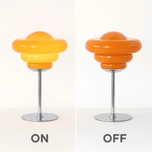 Nordic Glass Bedside Lamp USB Powered 3 Color Ambient Table Light Bedroom Home Decor Gift