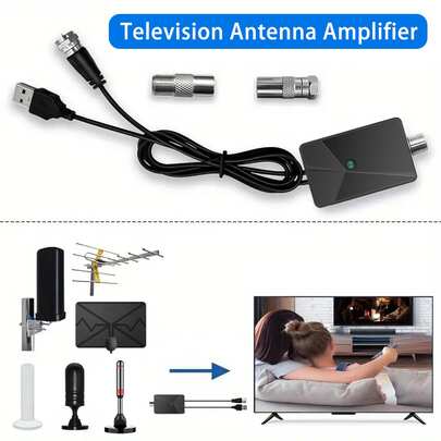 30dB Digital TV Antenna Amplifier - Crystal Clear, Low Noise, USB Powered Booster, Suitable For Smart TV And Cable TV
