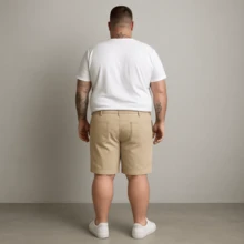 Men's Twill Bermuda Shorts Plus Size 48 To 58 Extra Large - Beige - View 8