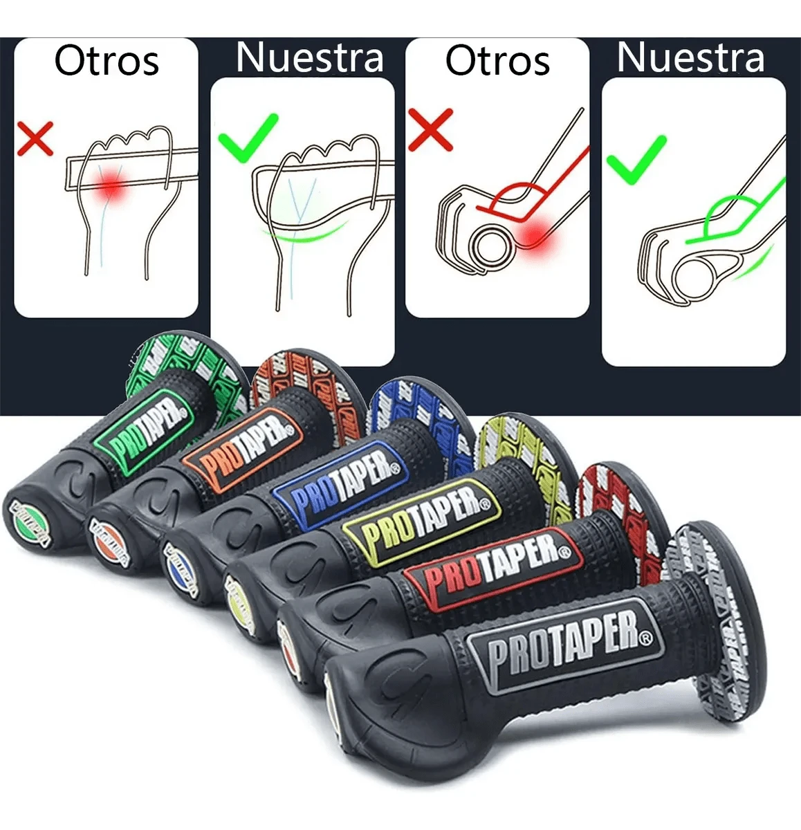 Motorcycle Handlebar Covers Non-Slip Wear-Resistant Grips For 7/8 Motorcycle Excellent Grip Stunt Cross - Orange - View 1