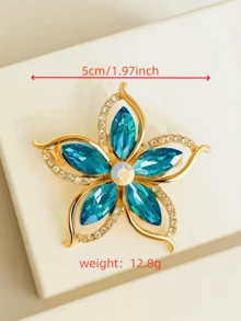 1pc Rhinestone Pentagram Brooch, Elegant Alloy Lapel Pin Accessory Jewelry Costume Accessories Bag Charms Office Accessories