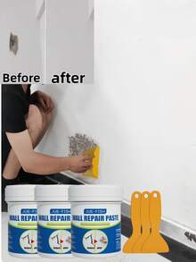JUE FISH 1pc/2pcs/3pcs 100g Wall Cleaning Stain Covering Anti-Moisture Wall Repair Filler, Mold Removal Renovation Paint, Wall Repair Paste, Wall Repair Coating To Cover Stains, Waterproof And Anti-Mold, Repair Peeling Paint And Cracks, Home Graffiti Renovation Self-Spray Repair Wall Paint, Easily Cover Dirt And Quickly Renovate Old Walls, Wall Cleaning