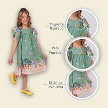 Children's Dress Girl  Themed Enchanted Garden Bees Butterflies Graduation Fashion Blogger Fresh For Party Birthday Everyday Casual Teen Girl's Clothing Wedding Printed Loose Summer Floral - 橄欖綠 - 查看 7
